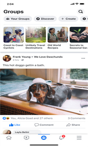 facebook臉書手機版截圖